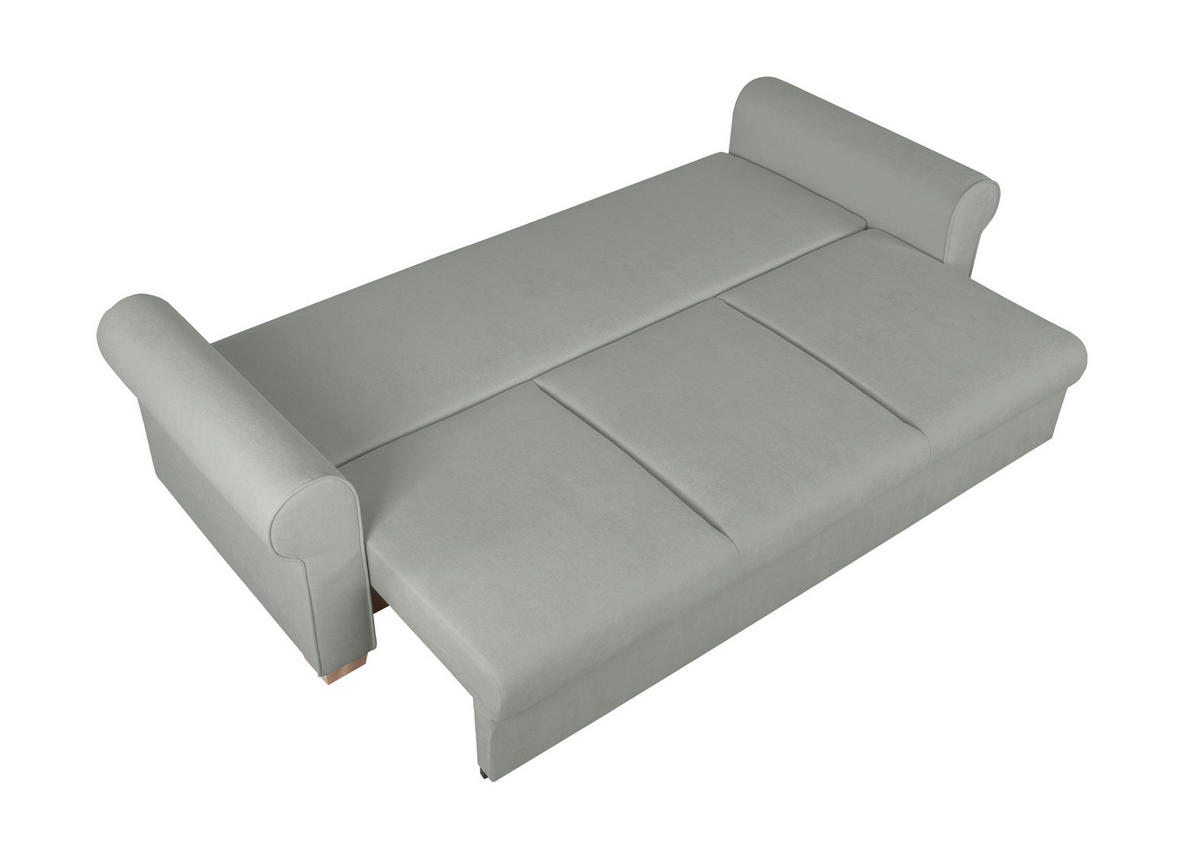 SCHLAFSOFA Chenille Dunkelgrau  - Dunkelgrau/Buchefarben, Design, Holz/Textil (240/94/98cm) - MID.YOU