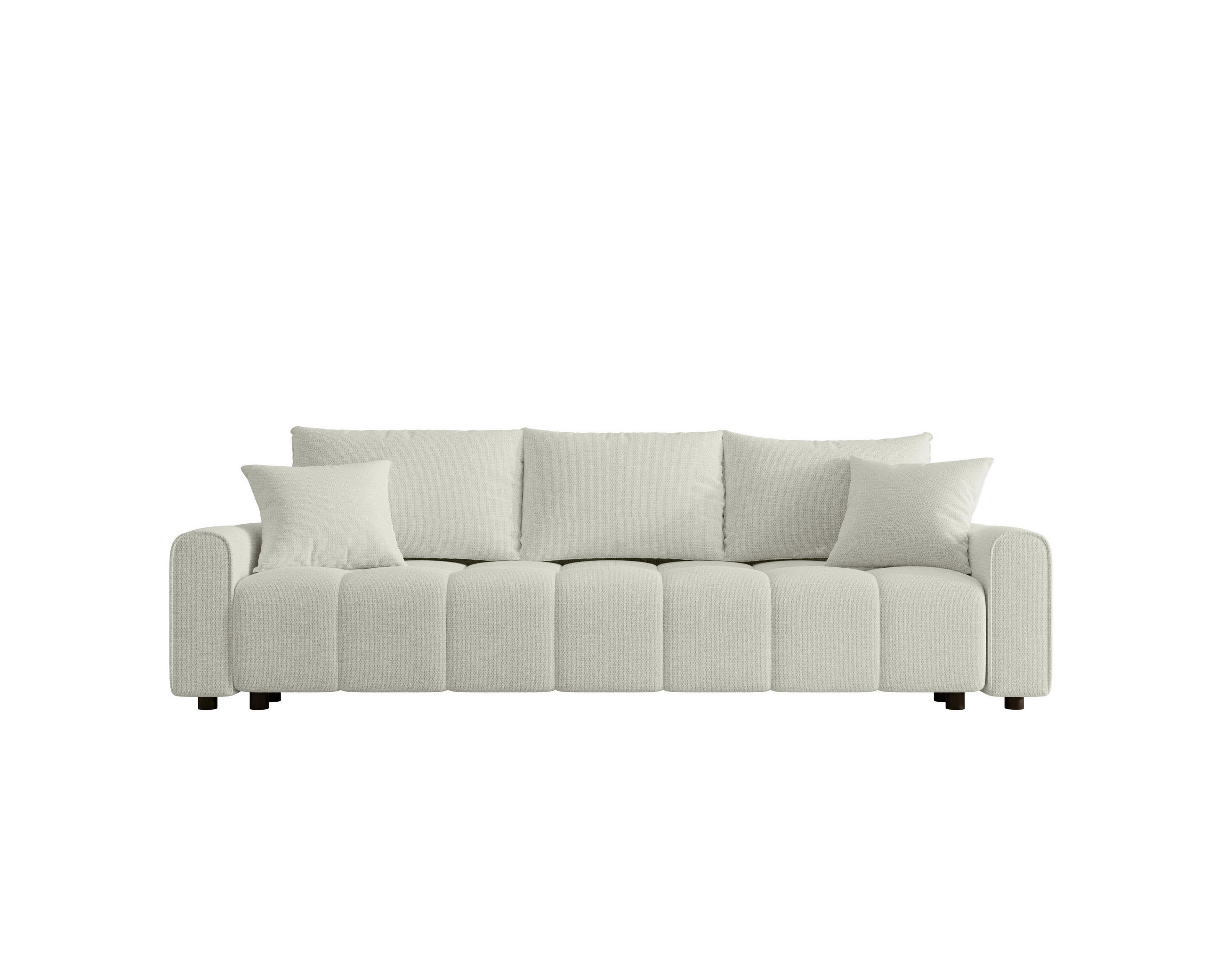 SCHLAFSOFA Plüsch Creme  inkl. Zierkissen, Rückenkissen  - Creme/Schwarz, MODERN, Kunststoff/Textil (236/90/100cm) - Xora