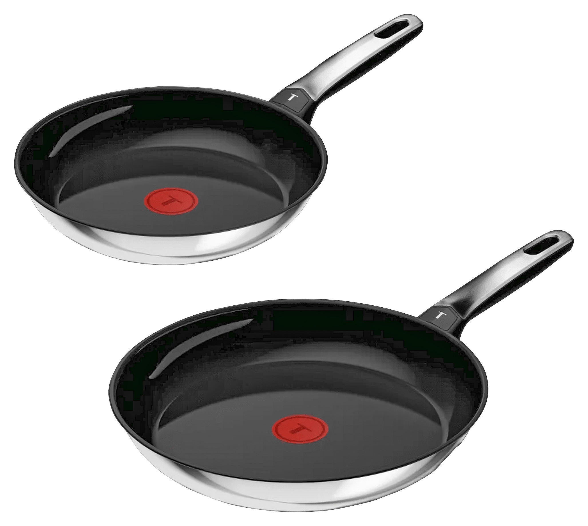 PFANNENSET Emotion+ 2-teilig  - Edelstahlfarben/Schwarz, Basics, Metall - Tefal