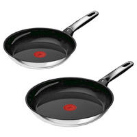 PFANNENSET Emotion+ 2-teilig  - Edelstahlfarben/Schwarz, Basics, Metall - Tefal