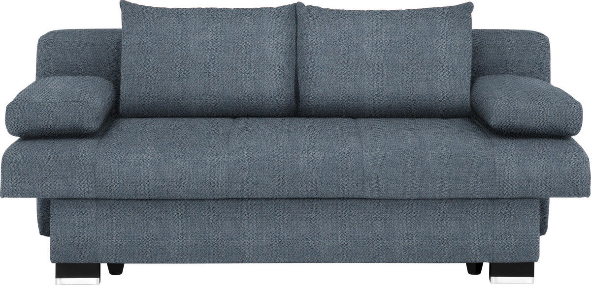 SCHLAFSOFA in Textil Blau, Grau  - Wengefarben/Blau, Konventionell, Holz/Textil (200/80/104cm) - Novel
