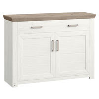 SIDEBOARD  in 129,3/94,6/44,2 cm  - Eichefarben/Weiß, Design, Holzwerkstoff/Metall (129,3/94,6/44,2cm) - SetOne by Musterring