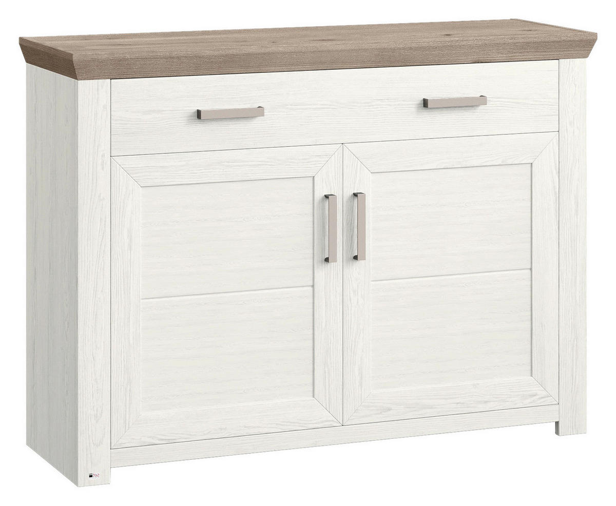 SIDEBOARD  in 129,3/94,6/44,2 cm  - Eichefarben/Weiß, Design, Holzwerkstoff/Metall (129,3/94,6/44,2cm) - SetOne by Musterring