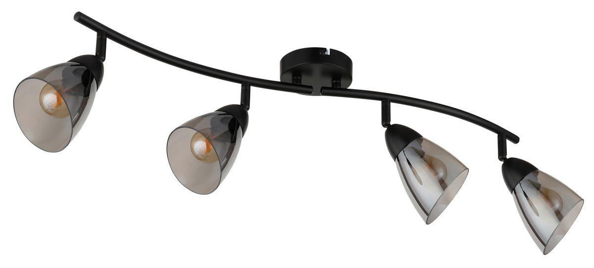 STRAHLER Paula 70/10/21 cm  - Schwarz/Grau, Design, Glas/Metall (70/10/21cm) - Globo