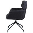 ARMLEHNSTUHL  Stoffauswahl, Sitzfläche 360° drehbar, automatische Rückholfunktion Webstoff  Schwarz  - Schwarz, Design, Textil/Metall (62/92/66cm) - Dieter Knoll
