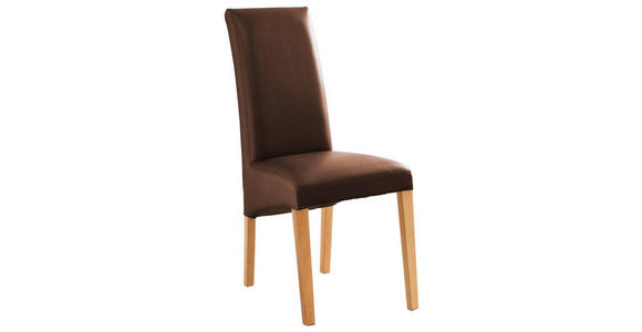 STUHL Lederlook Braun, Eichefarben - Eichefarben/Braun, KONVENTIONELL, Holz/Textil (47/102/57cm) - Carryhome