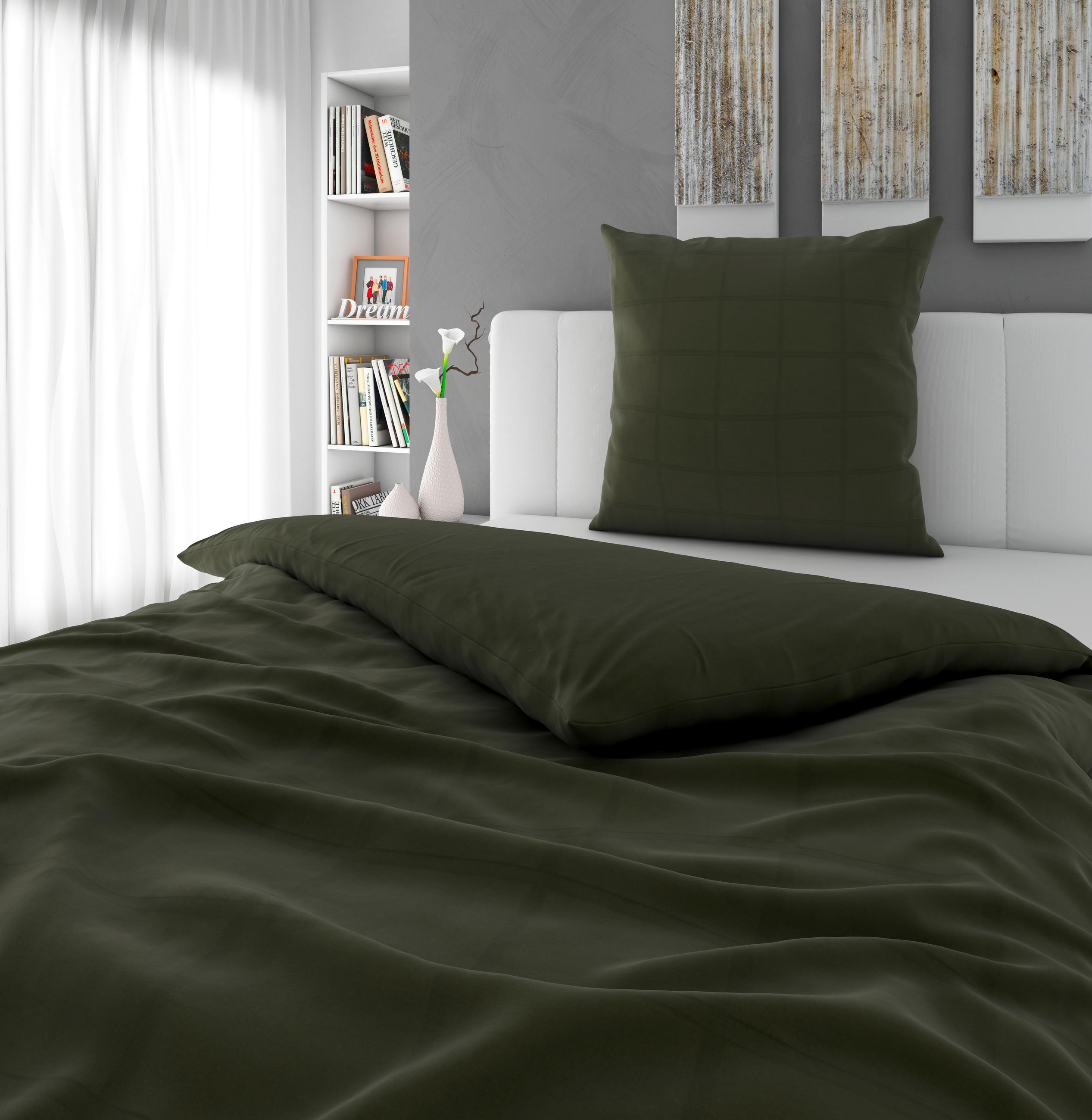 BETTWÄSCHE 135/200 cm DIAMANTE Makosatin  - Grün, Basics, Textil (135/200cm) - Novel