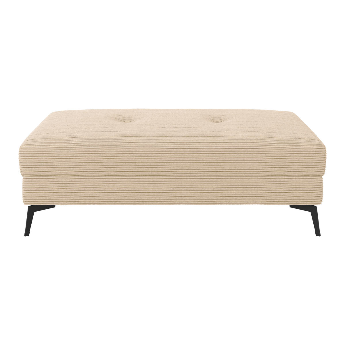 HOCKER ZERO Cord Creme  - Creme/Schwarz, Trend, Textil/Metall (140/46/80cm) - Livetastic