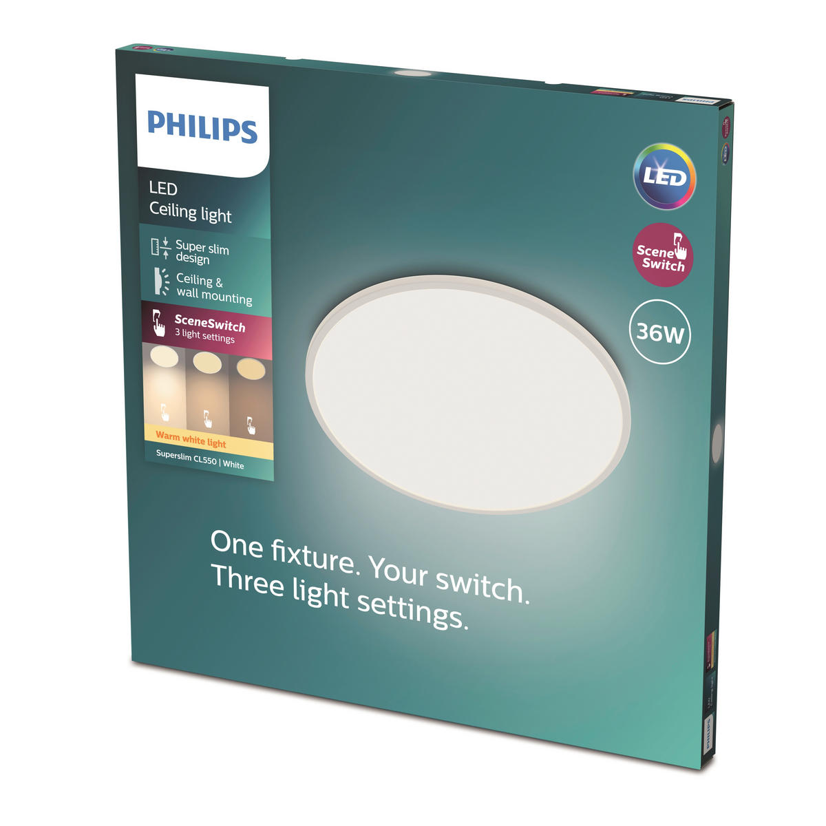 LED-DECKENLEUCHTE Superslim CL550 24,5/24,5/2,3 cm   - Weiß, Basics, Kunststoff (24,5/24,5/2,3cm) - Philips