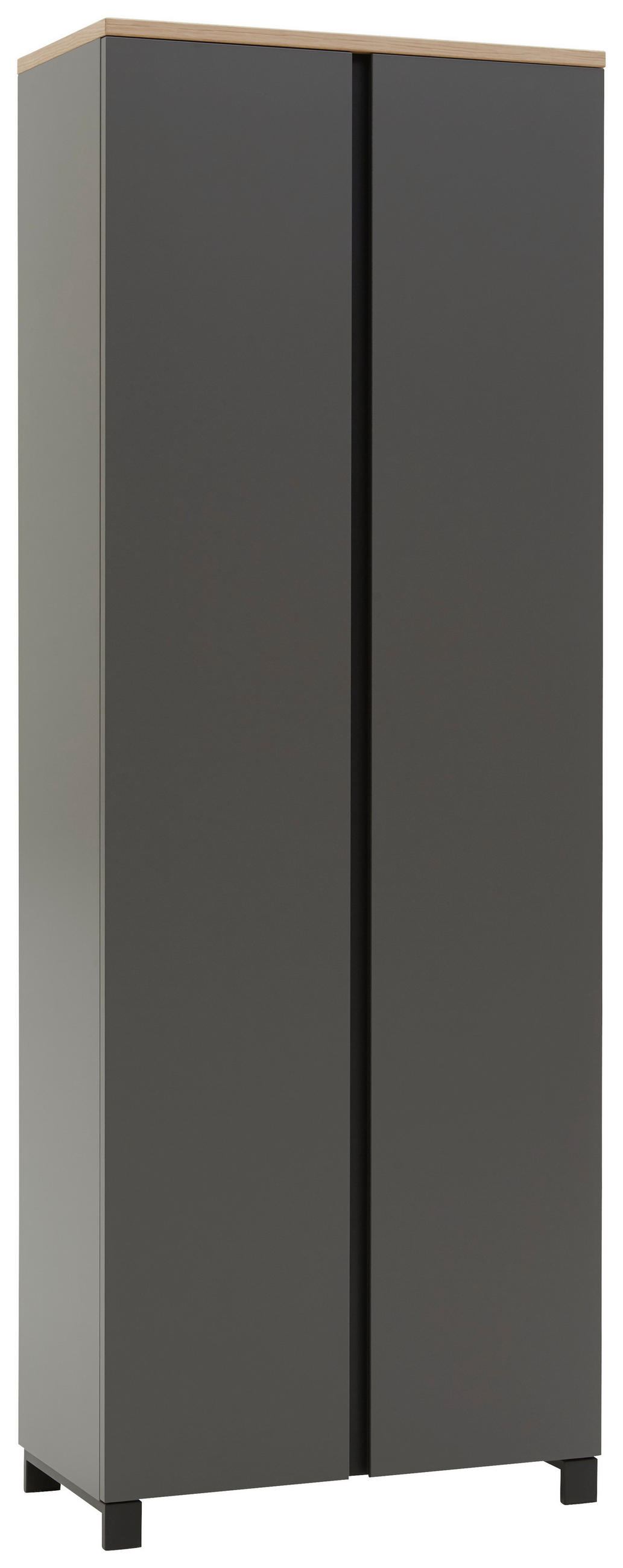 GARDEROBNA OMARA furnirano siva, barve hrasta - siva/barve hrasta, Design, kovina/leseni material (70/193/37cm) - Dieter Knoll