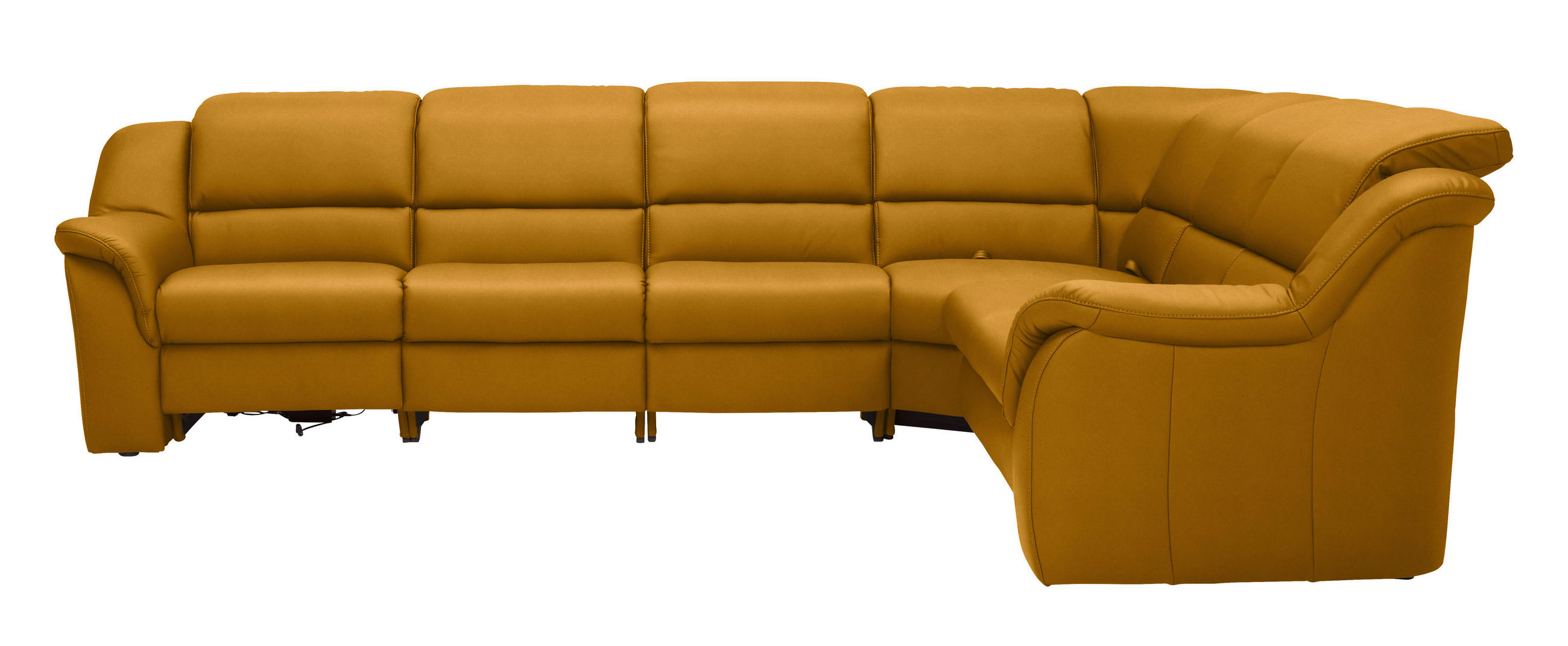 ECKSOFA 324/260 cm  in Echtleder Currygelb  324/260 cm  - Chromfarben/Currygelb, KONVENTIONELL, Leder/Kunststoff (324/260cm) - Cantus