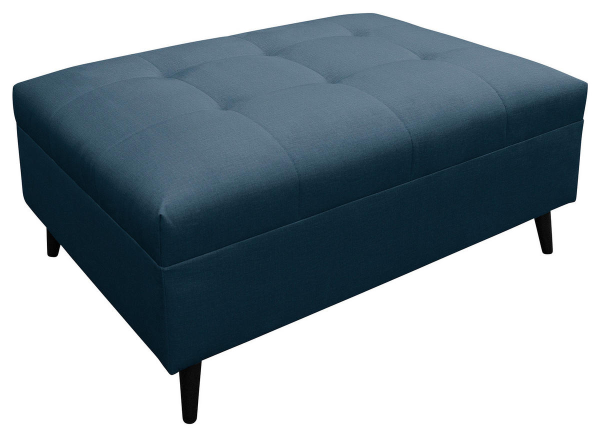 Ecksofa inkl. Hocker, mikrovlakna temno modra  - črna/temno modra, Design, tekstil/les (247/174cm) - MID.YOU