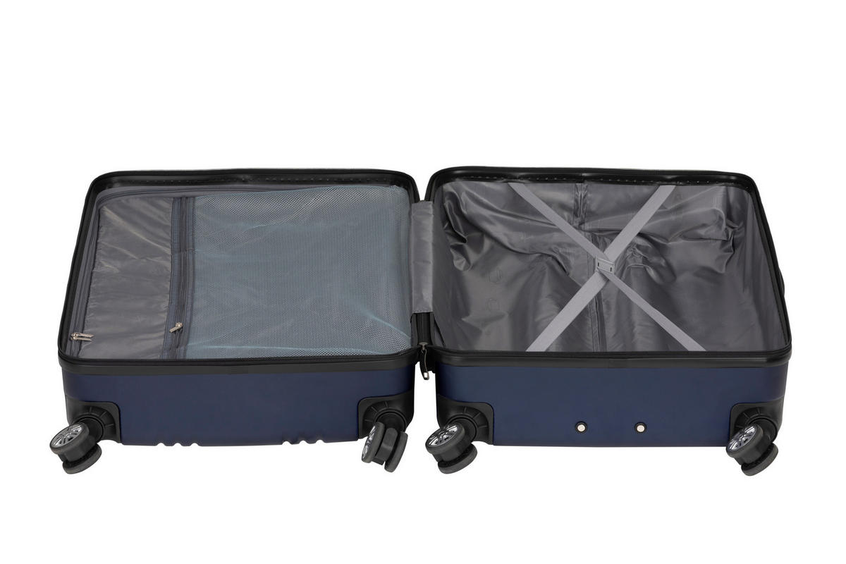 REISEKOFFERSET Blau 3-teilig  - Blau, Trend, Kunststoff/Textil - Novel