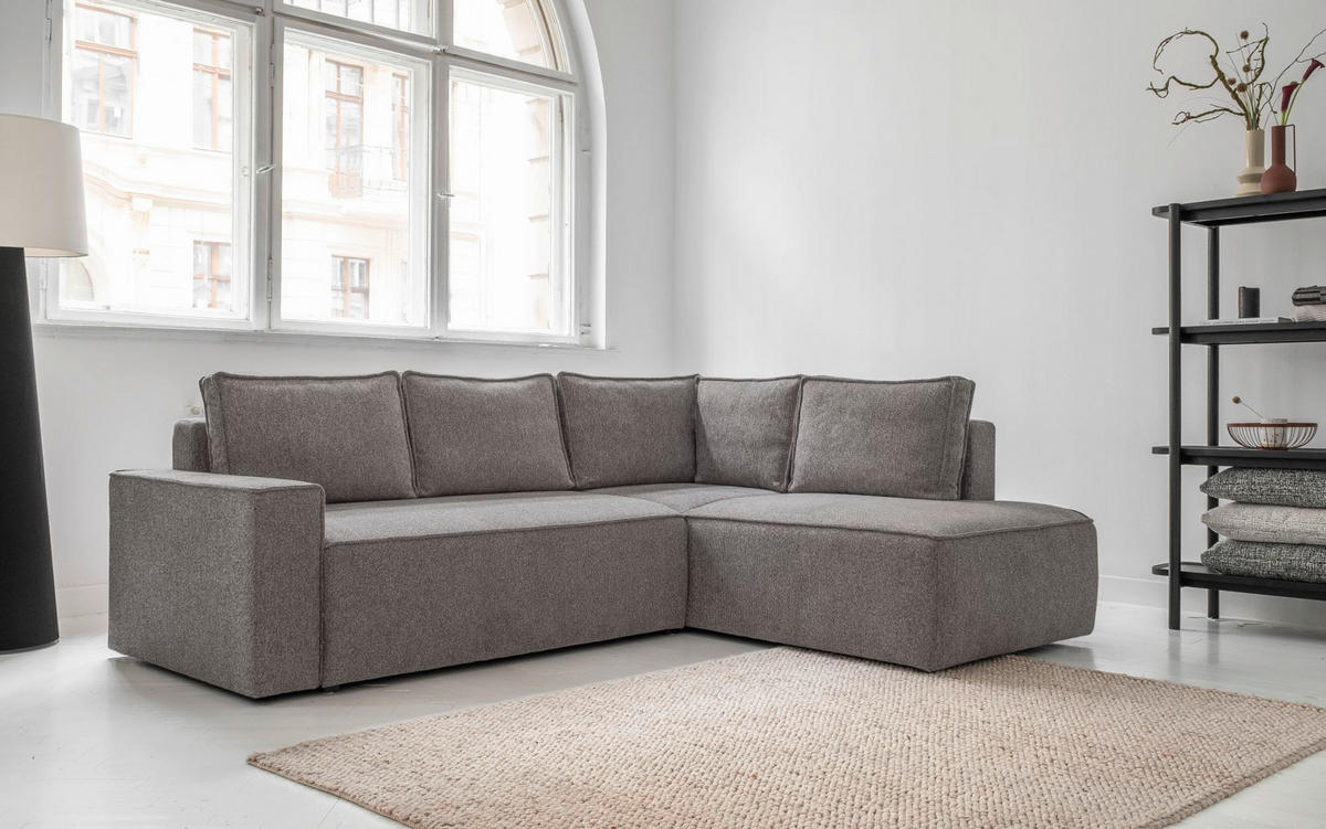 KUTNA GARNITURA tekstil  siva   - bijela/siva, Design, tekstil/plastika (247/194cm) - MID.YOU