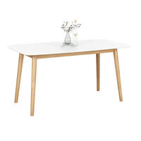 JEDILNA MIZA, masivno hrast bela, barve hrasta  - barve hrasta/bela, Design, leseni material/les (150/80/75,5cm) - Livetastic