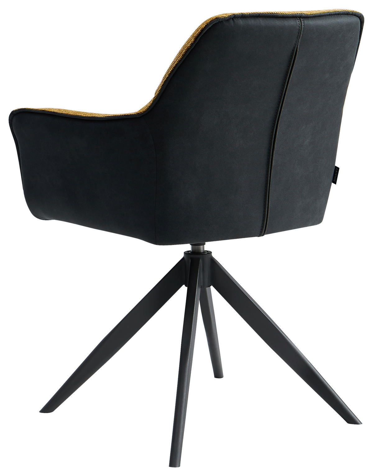 STOLIČKA S PODRÚČKAMI, železo, tkaná textília, antracitová, žltá, čierna - čierna/žltá, Design, kov/textil (61.5/83.5/63cm) - Novel