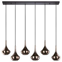 HÄNGELEUCHTE 144,5/32/150 cm  - Schwarz/Kupferfarben, Basics, Glas/Metall (144,5/32/150cm)