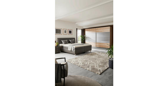 POLSTERBETT 180/200 cm in Anthrazit - Anthrazit/Silberfarben, KONVENTIONELL, Holz/Textil (180/200cm) - Esposa