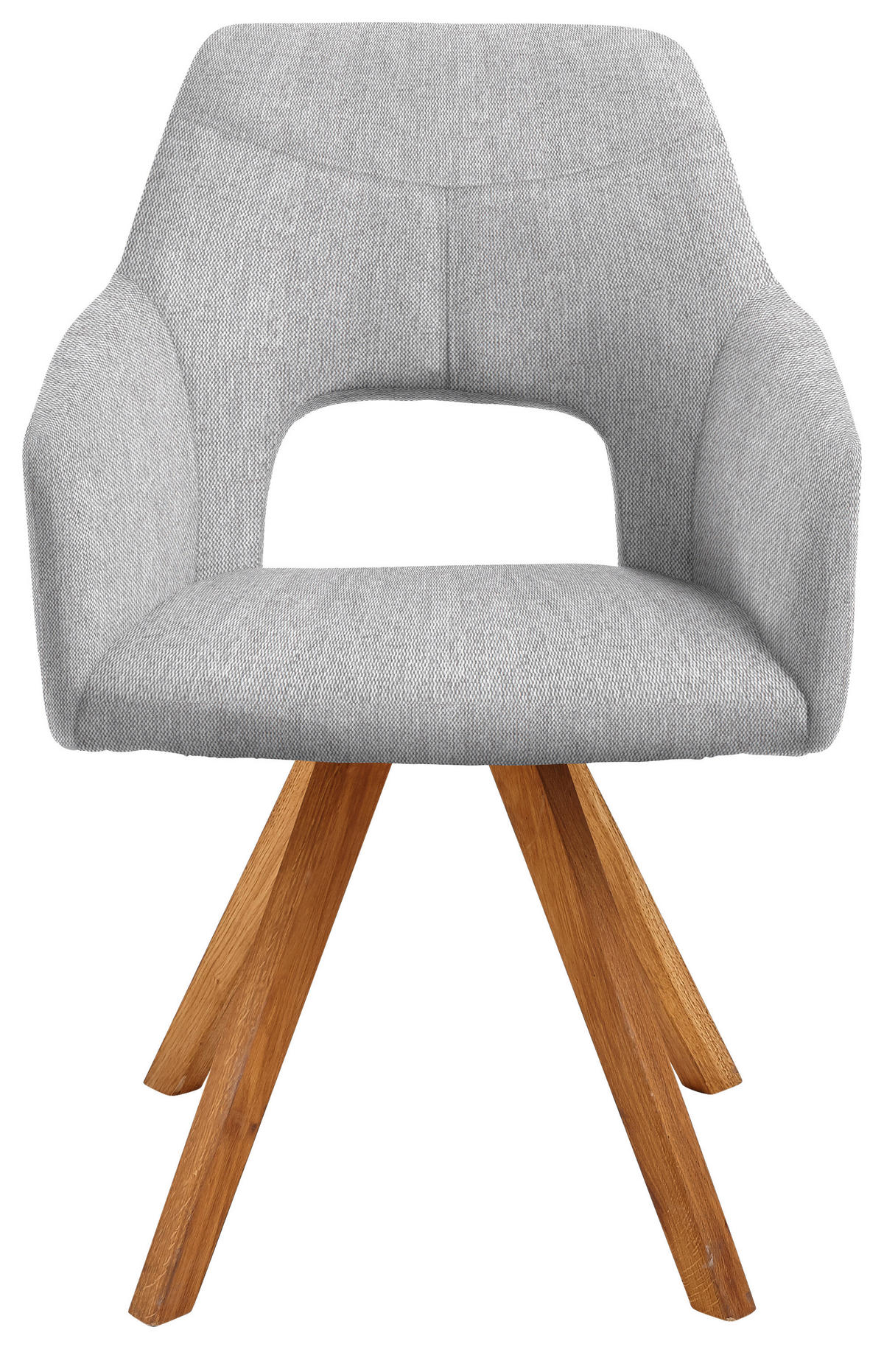 ARMLEHNSTUHL in Holz, Textil Grau, Eichefarben  - Eichefarben/Grau, Design, Holz/Textil (57/84/57cm) - Voleo