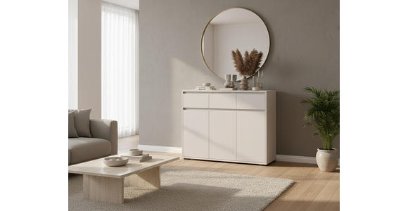 KOMMODE , 120/103/48 cm, 3 Schublade(n)  - Kaschmir/Anthrazit, Design, Holzwerkstoff/Kunststoff (120/103/48cm) - Carryhome