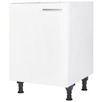 SPÜLENUNTERSCHRANK 60/87/56 cm  in Weiß  - Edelstahlfarben/Weiß, MODERN, Holzwerkstoff/Metall (60/87/56cm) - Nobilia