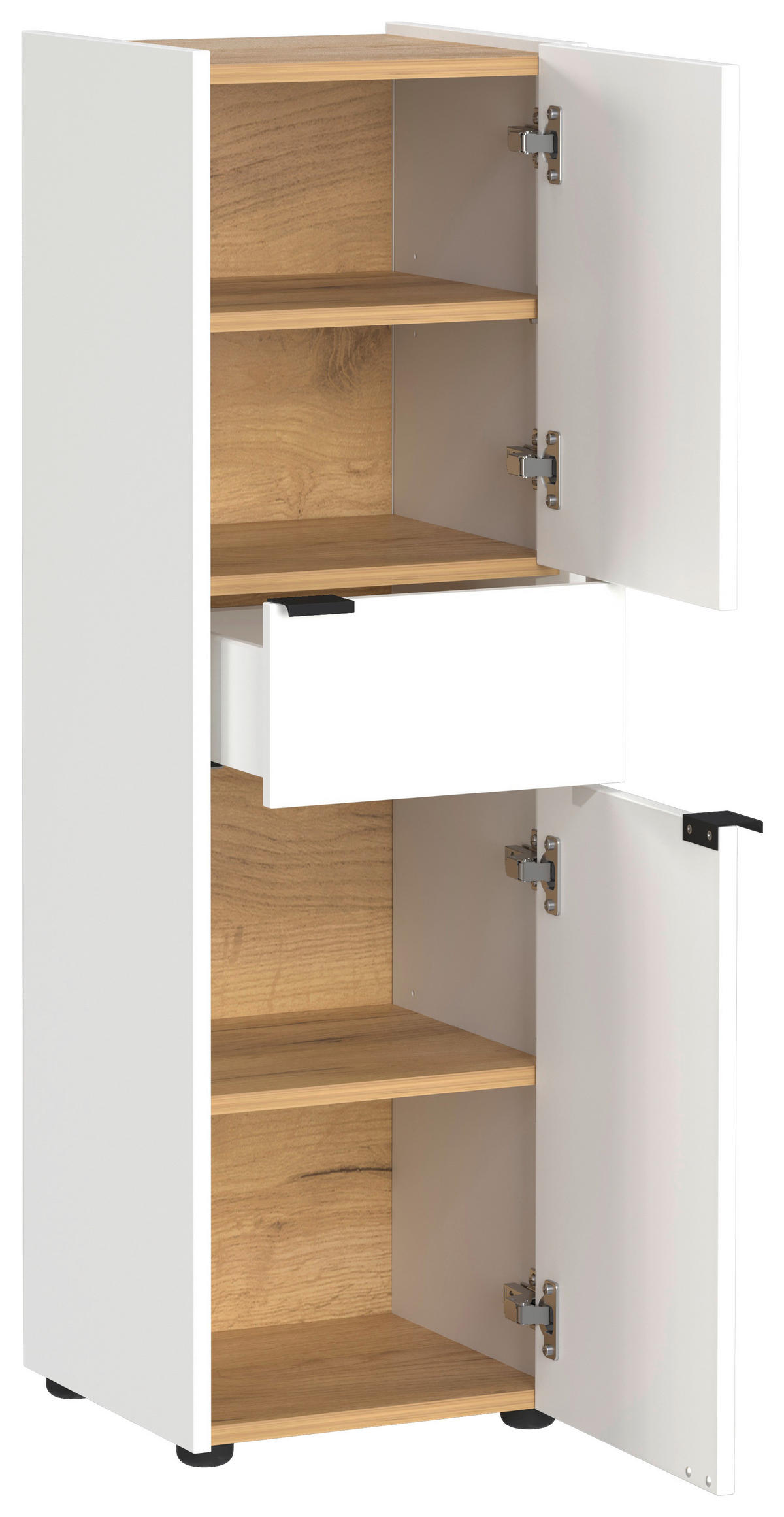 MIDISCHRANK 34/111/34 cm  - Eichefarben/Schwarz, MODERN, Holzwerkstoff/Kunststoff (34/111/34cm) - Germania