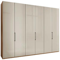 FALTTÜRENSCHRANK 300/236/58 cm 3-türig Champagner, Eiche Bianco  - Schieferfarben/Eiche Bianco, KONVENTIONELL, Glas/Holzwerkstoff (300/236/58cm) - Dieter Knoll