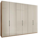FALTTÜRENSCHRANK 300/236/58 cm 3-türig Champagner, Eiche Bianco  - Schieferfarben/Eiche Bianco, KONVENTIONELL, Glas/Holzwerkstoff (300/236/58cm) - Dieter Knoll