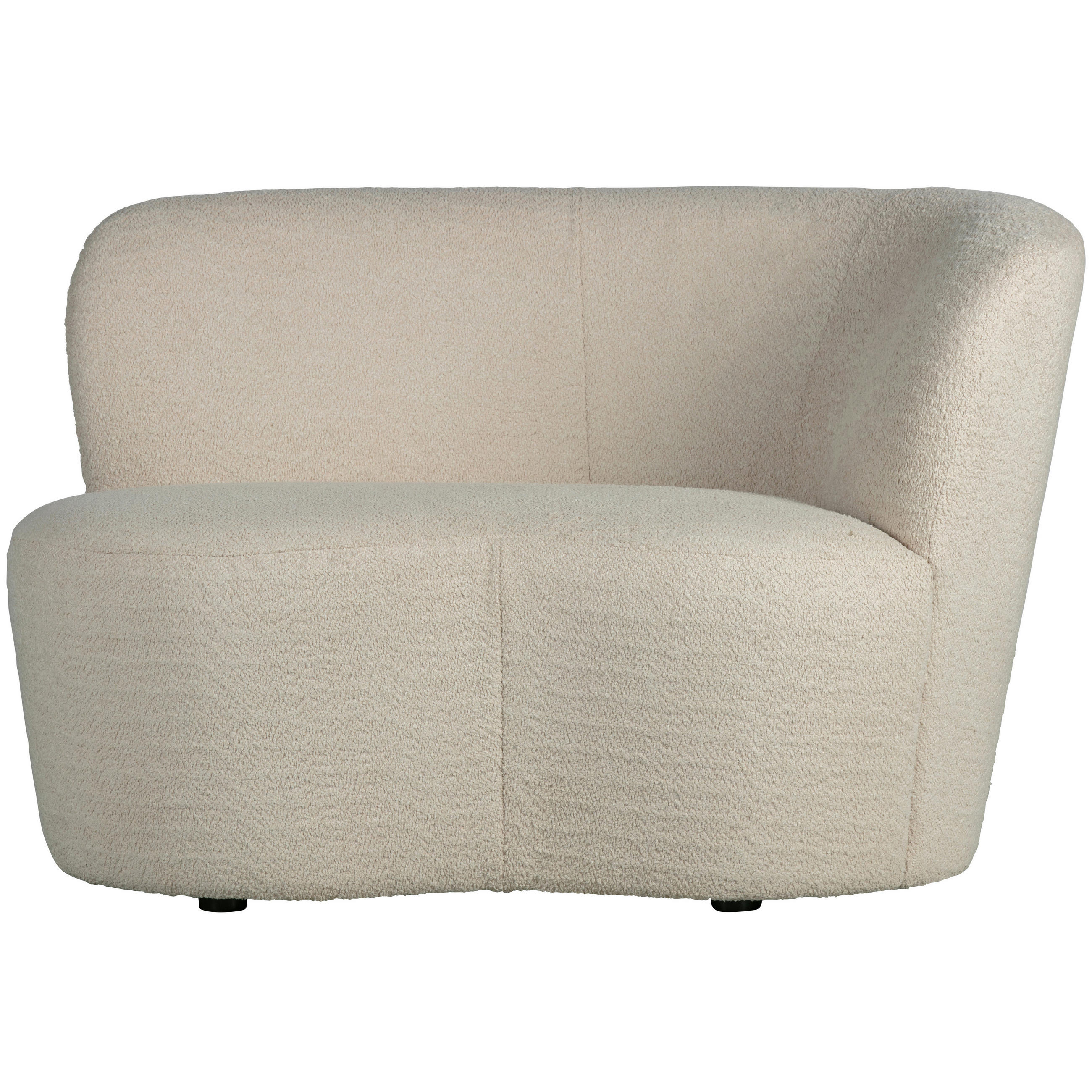 RÉCAMIERE in Bouclé Creme  - Creme/Schwarz, Design, Kunststoff/Textil (112/73/80cm) - Livetastic
