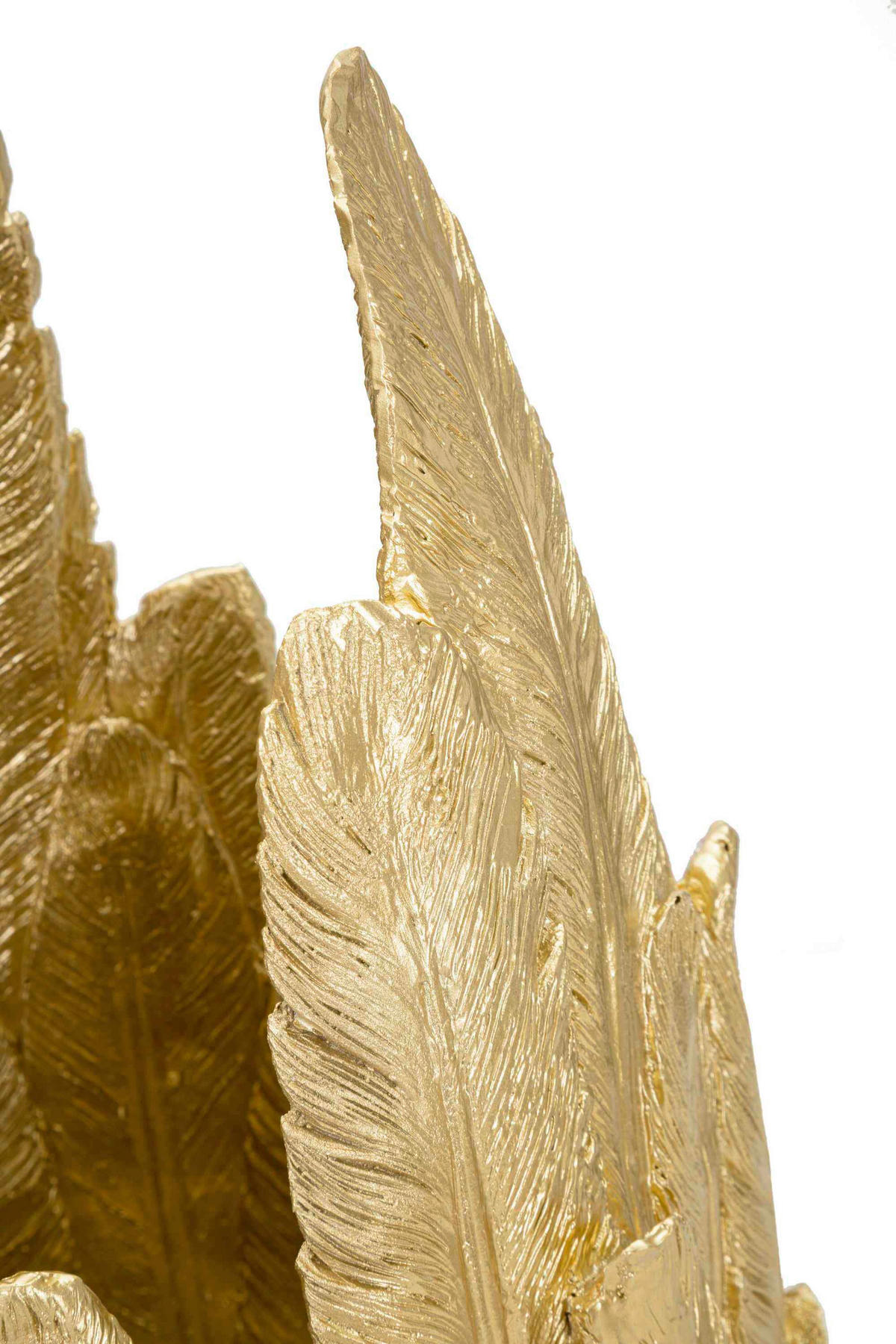 Vase Feathers  - Goldfarben, Basics, Kunststoff (32/80/34cm)