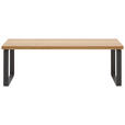 SITZBANK 120/40/38 cm Schwarz, Wildeiche Wildeiche massiv  - Wildeiche/Schwarz, Design, Holz/Metall (120/40/38cm) - Valnatura