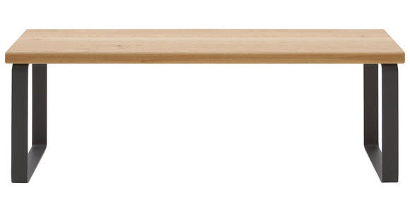 SITZBANK 120/40/38 cm Schwarz, Wildeiche Wildeiche massiv - Wildeiche/Schwarz, Design, Holz/Metall (120/40/38cm) - Valnatura
