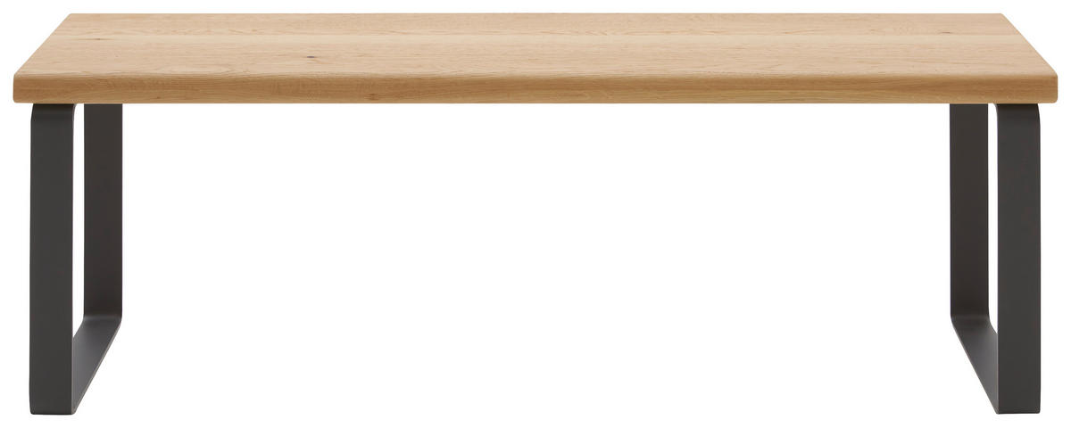 SITZBANK in Holz, Metall Schwarz, Wildeiche  - Wildeiche/Schwarz, Design, Holz/Metall (120/40/38cm) - Valnatura
