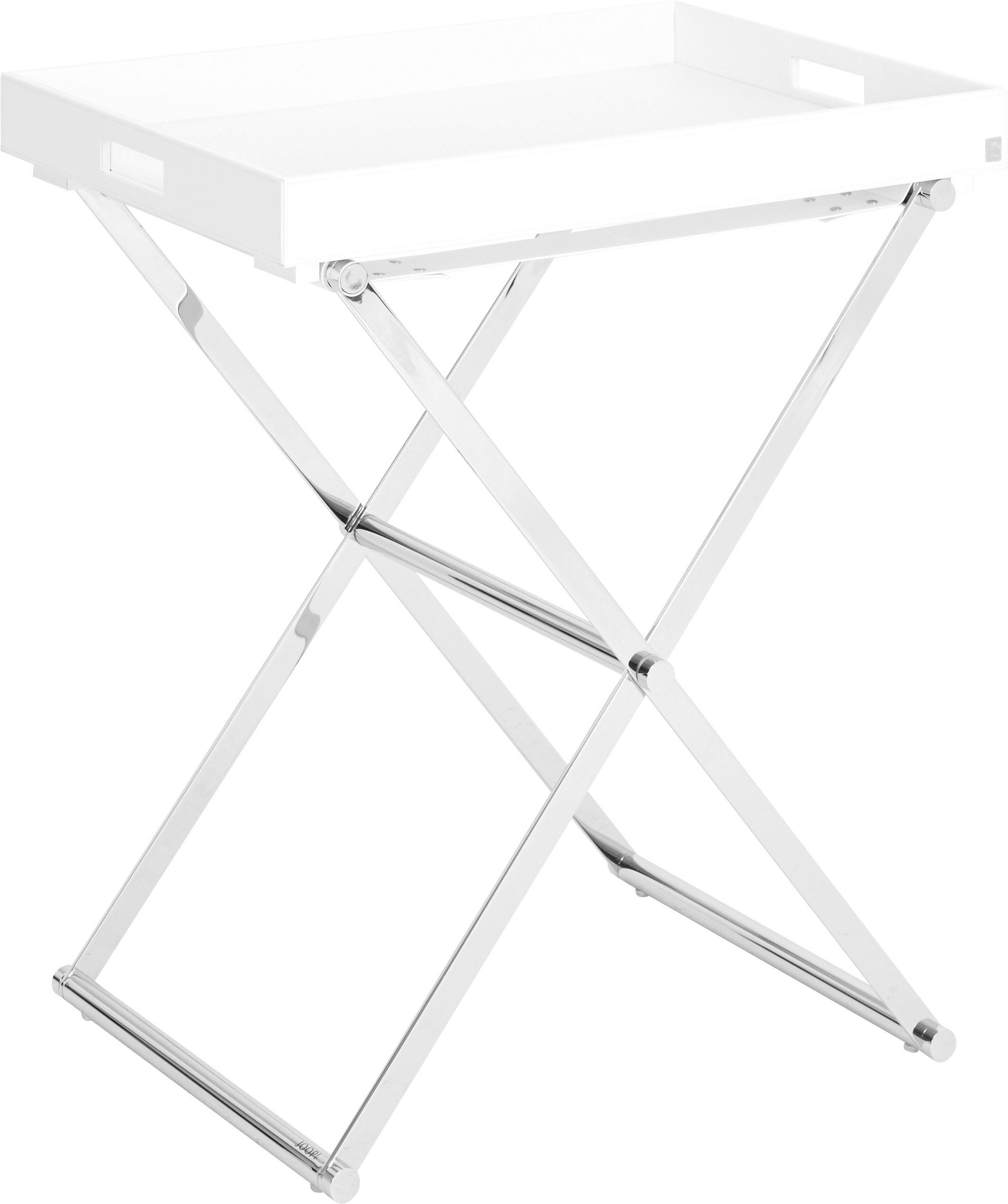 BEISTELLTISCH 66/47/68 cm Weiß, Chromfarben rechteckig - Chromfarben/Weiß, Basics, Kunststoff/Metall (66/47/68cm) - Joop!