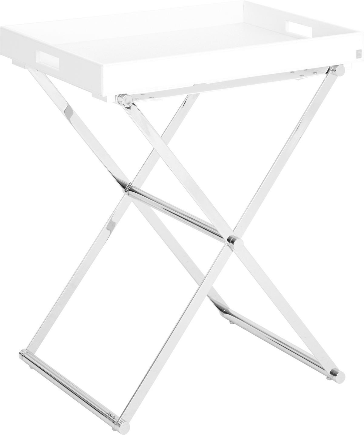 BEISTELLTISCH 66/47/68 cm Weiß, Chromfarben rechteckig  - Chromfarben/Weiß, Basics, Kunststoff/Metall (66/47/68cm) - Joop!