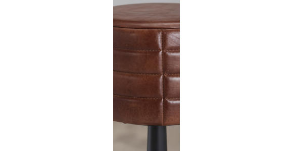 BARHOCKER Echtleder Braun, Schwarz Eisen Lederauswahl  - Schwarz/Braun, LIFESTYLE, Leder/Metall (36/78/36cm) - Landscape