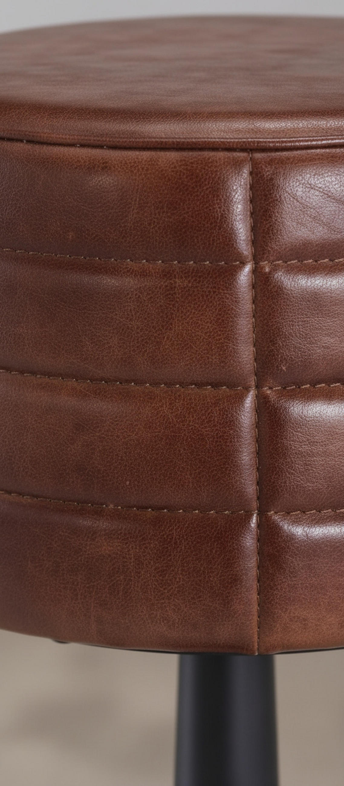BARHOCKER Echtleder Braun, Schwarz Eisen Lederauswahl  - Schwarz/Braun, LIFESTYLE, Leder/Metall (36/78/36cm) - Landscape