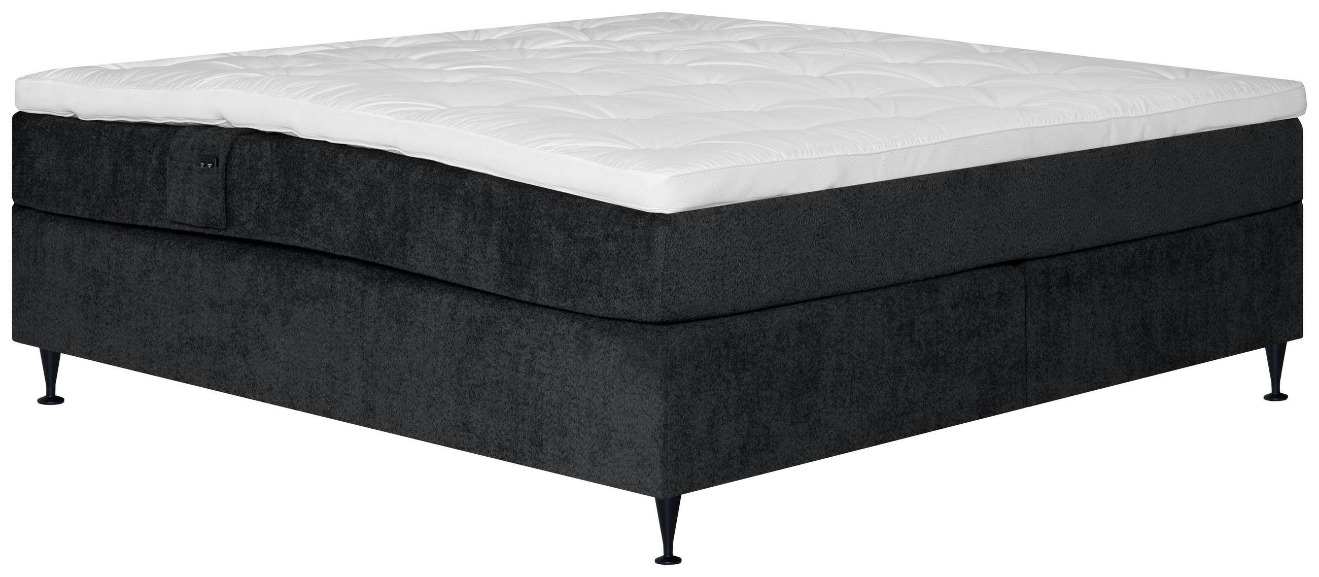 KONTINENTALSÄNG 210/210 cm  i mörkgrå  - mörkgrå/svart, Klassisk, metall/trä (210/210cm) - Ambiente