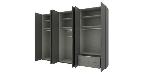 DREHTÜRENSCHRANK 300/223/62 cm 6-türig Anthrazit - Anthrazit/Schwarz, KONVENTIONELL, Holzwerkstoff/Metall (300/223/62cm) - Novel