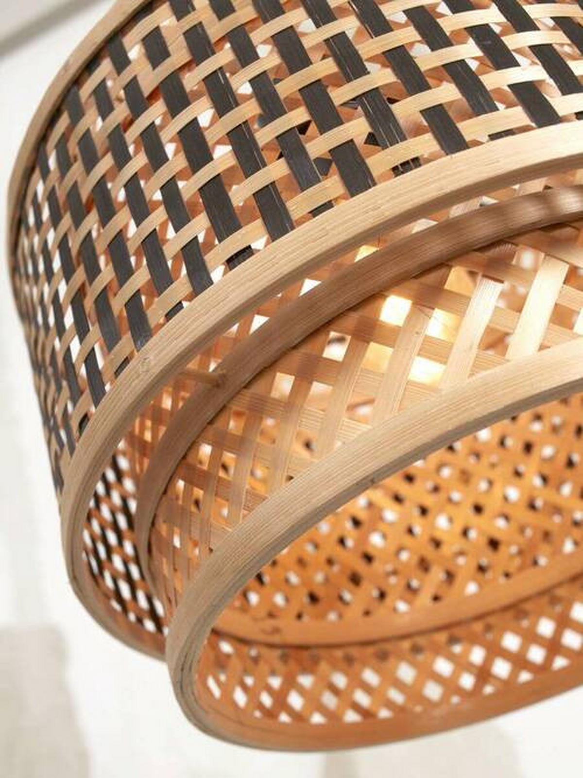 TAKLAMPA GOOD&MOJO  40/25 cm  - svart/naturfärgad, Trend, trä (40/25cm) - Good & Mojo