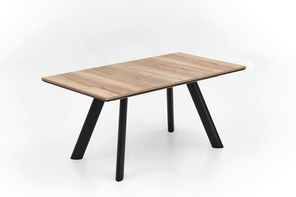 ESSTISCH 140-220/90/76 cm Nachbildung  Holzwerkstoff ausziehbar, in verschiedenen Größen erhältlich rechteckig Schwarz, Eichefarben  - Eichefarben/Schwarz, MODERN, Holz/Holzwerkstoff (140-220/90/76cm) - Valdera