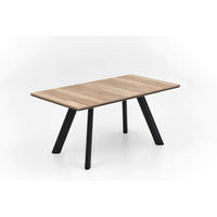 ESSTISCH 140-220/90/76 cm Nachbildung  Holzwerkstoff ausziehbar, in verschiedenen Größen erhältlich rechteckig Schwarz, Eichefarben  - Eichefarben/Schwarz, MODERN, Holz/Holzwerkstoff (140-220/90/76cm) - Valdera