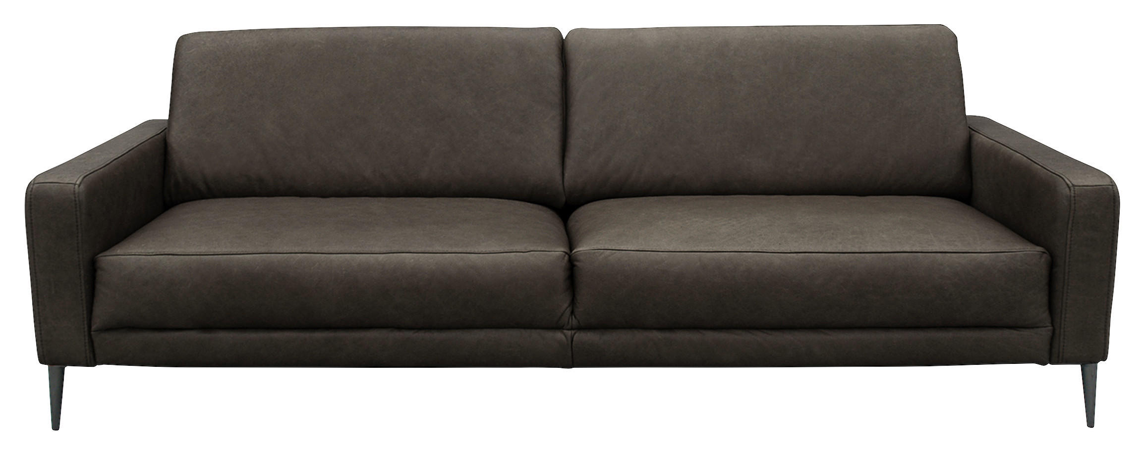 3,5-SITZER in Echtleder Fango - Fango/Schwarzchrom, Design, Leder/Metall (207/85/92cm) - Livetastic