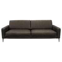 3,5-SITZER in Echtleder Fango  - Fango/Schwarzchrom, Design, Leder/Metall (207/85/92cm) - Livetastic