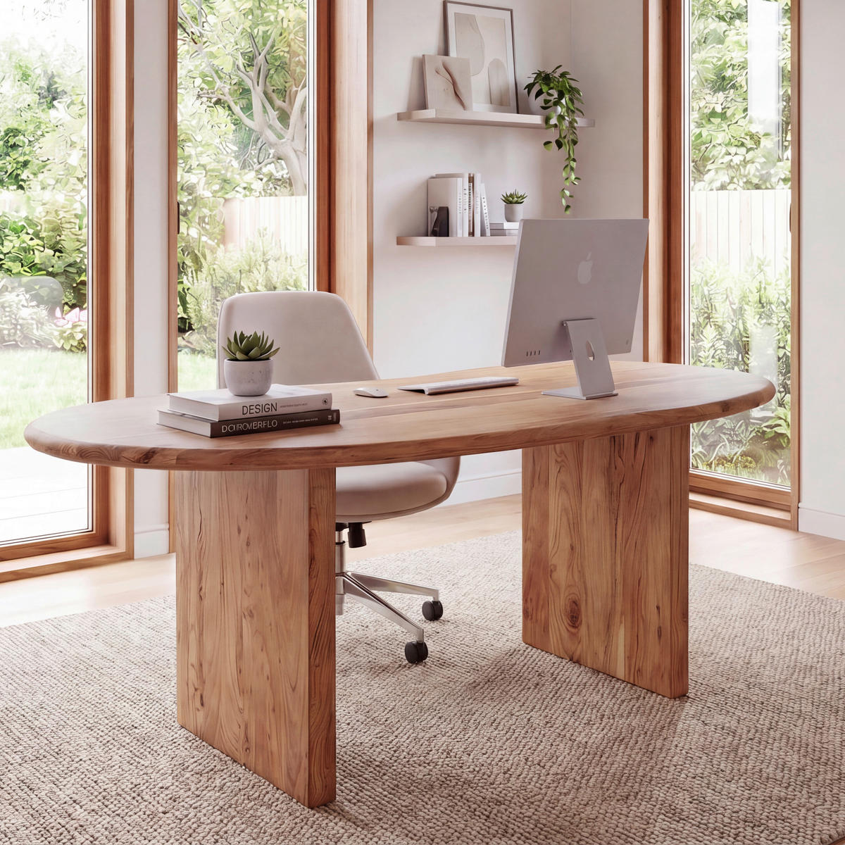 SCHREIBTISCH  Akaziefarben  - Akaziefarben, Design, Holz (180/76/90cm) - Livetastic
