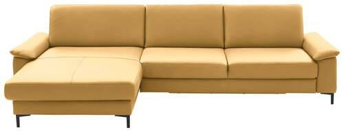 ECKSOFA in Echtleder Gelb  - Gelb/Schwarz, Design, Leder/Metall (176/334cm) - Dieter Knoll