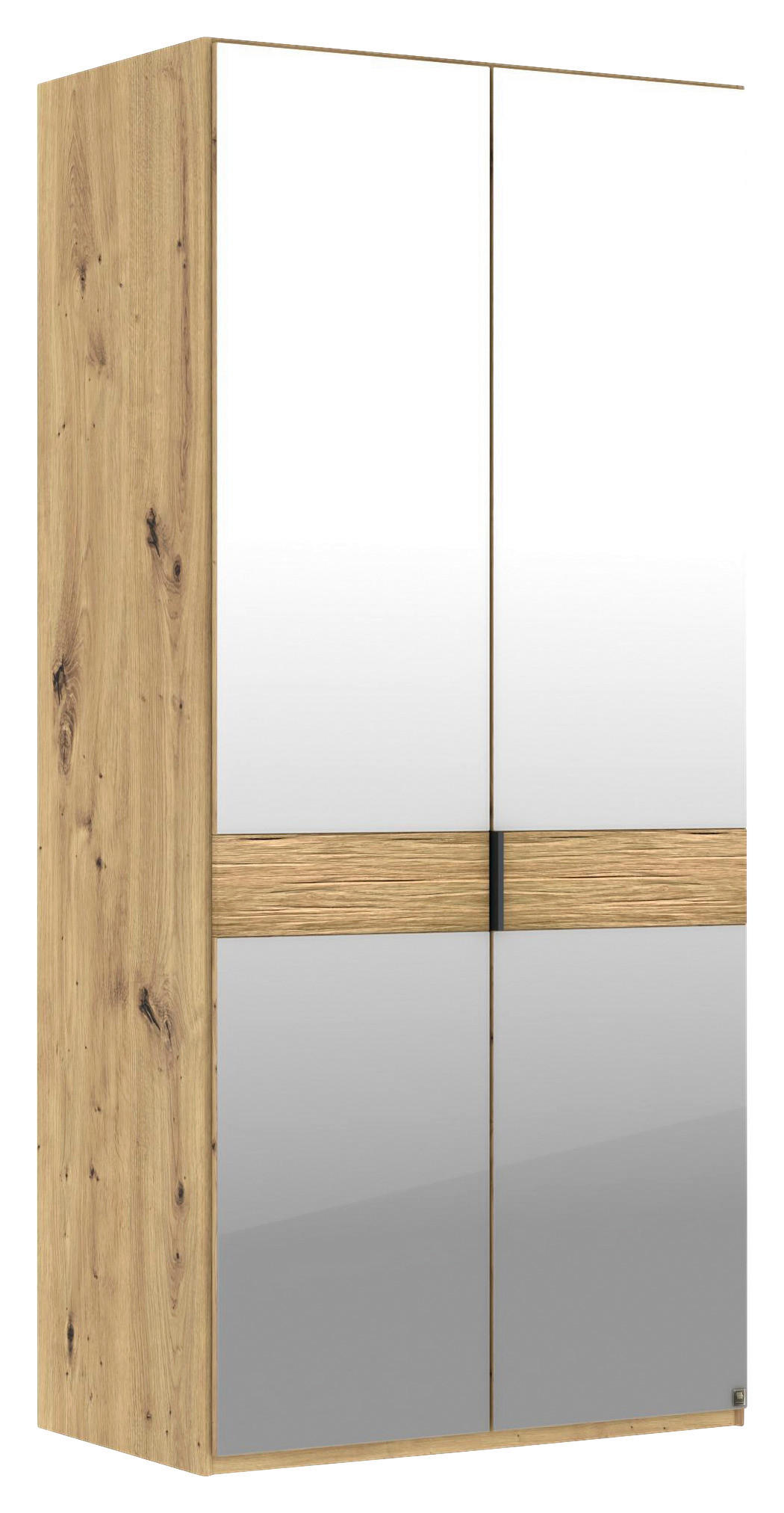 DREHTÜRENSCHRANK 100/216/58 cm,  in Eiche Bianco, 2 Tür(en)  - Schieferfarben/Eiche Bianco, Design, Glas/Holz (100/216/58cm) - Musterring