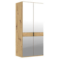 DREHTÜRENSCHRANK 100/216/58 cm,  in Eiche Bianco, 2 Tür(en)  - Schieferfarben/Eiche Bianco, Design, Glas/Holz (100/216/58cm) - Musterring