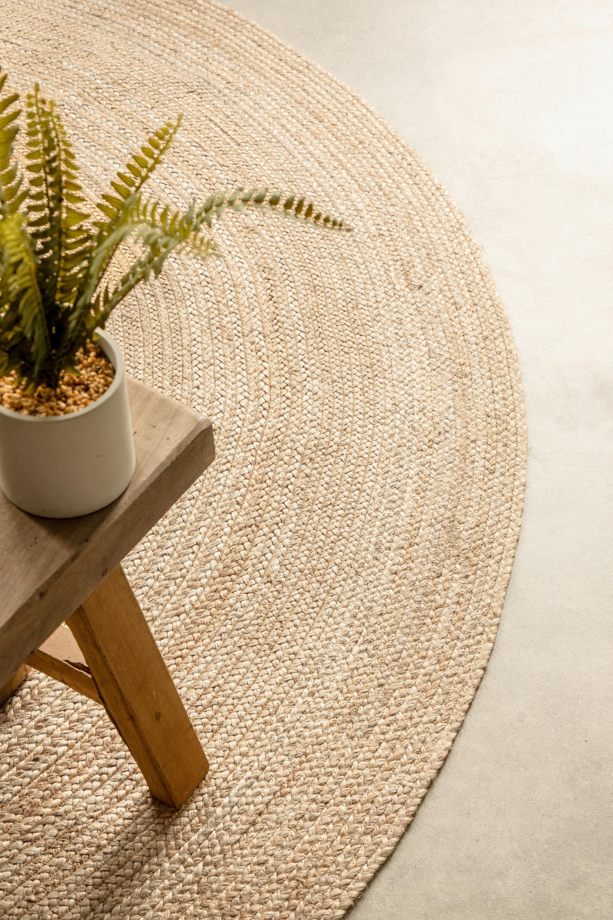 JUTETEPPICH 200 cm Jute Braided Honig, Hellbraun rund  - Hellbraun/Honig, Design, Textil (200cm) - Hanse Home