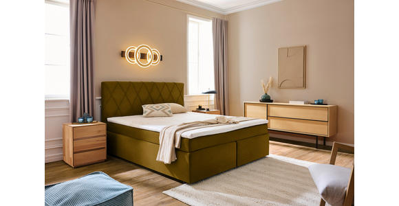 BOXSPRINGBETT 180/200 cm in Goldfarben - Goldfarben/Schwarz, Design, Kunststoff/Textil (180/200cm) - Xora